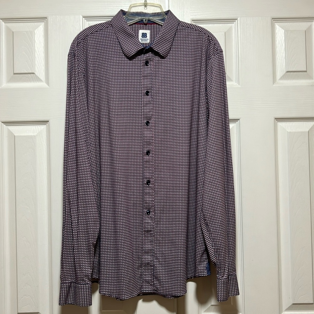 Brooklyn Brigade Long Sleeve Button Down Houndstooth Design - Size XL Tall